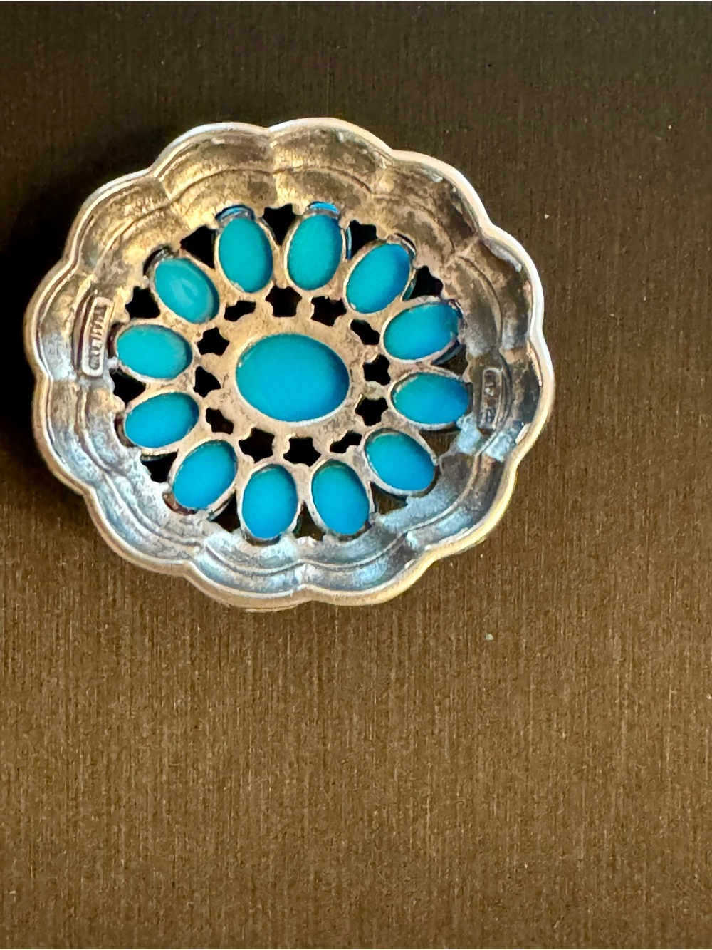 Gorgeous Sleeping Beauty Turquoise Silver Pendant n Earring Suite - Picture 9 of 15